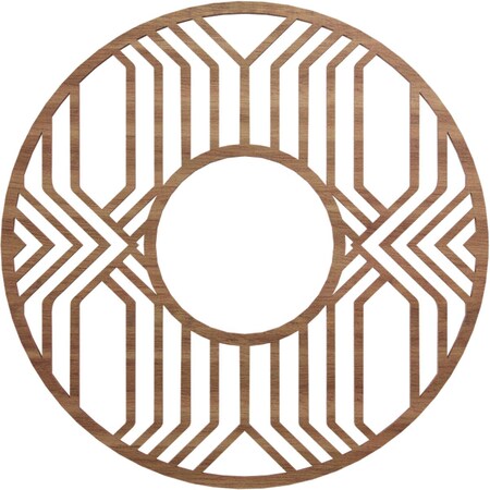 Ekena Millwork Empire Wood Fretwork Pierced Ceiling Medallion, Walnut, 18"OD x 6 5/8"ID x 1/4"T CMWP18X18X0250EPWA